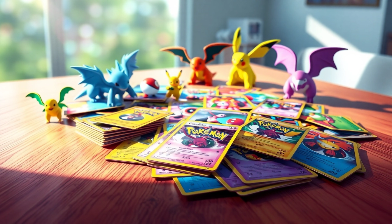 Explore real Pokémon cards in India laid out on a wooden table, capturing their vibrant details and textures.